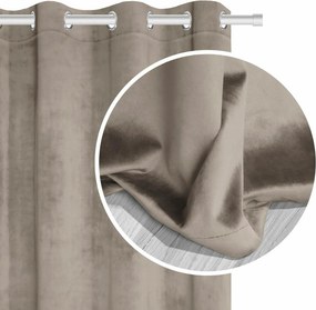 Velúrový záves SOFT VELVET tmavobéžový 140x250 cm