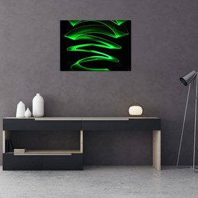 Sklenený obraz - neónové vlny (70x50 cm)