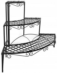 Rohový stojan na kvety s 3 policami