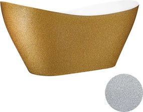 Besco Voľne stojaca vaňa z liateho mramoru Viya Glam 160x70 (170x71) BESCO-Rozmery: 158x70,5, BESCO-Farba: Biela/grafit