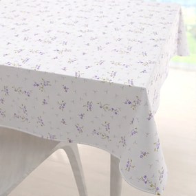Biante Bavlnený štvorcový obrus Sandra SA-296 Drobné fialové kvety na bielom 70x70 cm