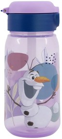 Plastová fľaša na pitie so slamkou a viečkom Ľadové kráľovstvo - Frozen - 510 ml