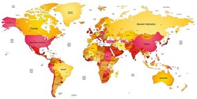 Samolepiaca tapeta mapa sveta vo farbách - 300x200