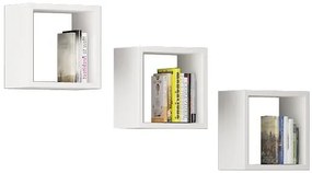 Súprava políc Kika 25x25 cm biela