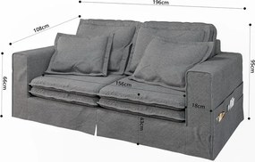 Sivá pohovka 196 cm Nora – Ropez