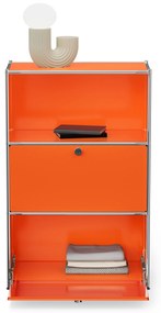 Komoda Kovová komoda »CN3« s výklopnými priečinkami, oranžová
