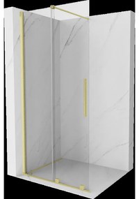 Mexen Velar posuvná sprchová stena Walk-in 120 x 200 cm, transparentná 8 mm, zlatá kartáčovaná - 871-120-000-03-55