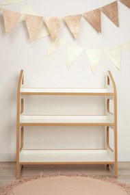 Detský Montessori regál, biely - 72 x 78 cm