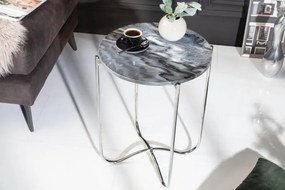 Invicta Interior -  Príručný stolík NOBLE I 43 cm šedý mramor