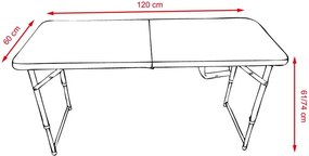 Skladací cateringový/campingový stôl FRANKE staviteľná výška