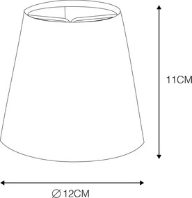 Biely ľanový tienidlo na klip 12 cm okrúhle