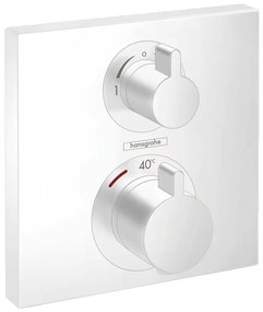 Hansgrohe Ecostat Square, termostatická batéria pod omietku na 2 spotrebiče, matná biela, HAN-15714700