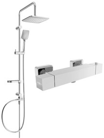 Mexen Sven, sprchový set s dažďovou sprchou a CUBE termostatickou sprchovou batériou, chrómová, 77200262-00