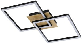 RABALUX Moderné stropné svietidlo LED ASHTON, 24 W, teplá biela, štvorcová farba, hnedá