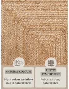 Obojstranný/ručne tkaný jutový behúň v prírodnej farbe 80x200 cm Sharmila Natural Brown – Hanse Home