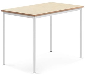 Stôl SONITUS, 1200x800x900 mm, linoleum - béžová, biela