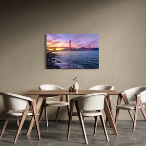 Obraz mosta pri západe slnka (90x60 cm)