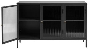 Čierna kovová vitrína 132x85 cm Bronco - Unique Furniture