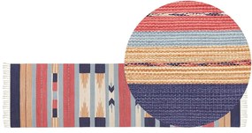 Bavlnený kelímový koberec 80 x 300 cm viacfarebný GANDZAK Beliani