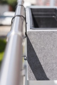 Balkónový hrantík BENNO, vláknocement, šírka 62 cm, sivý