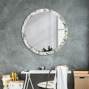 Okrúhle zrkadlo s potlačou Kvety fi 90 cm