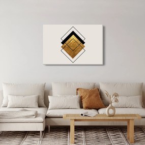 Obraz - Abstrakcia zlatá a biela N⁰1 (90x60 cm)