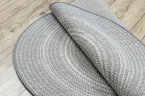 Koberec kruh SIZAL FLAT 48837637 Boho, vrkoč - sivý