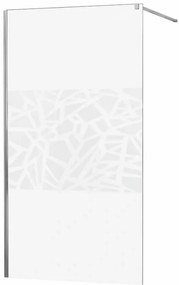 Mexen Kioto, sprchová zástena typu WALK-IN 140x200 cm, 8mm sklo s bielym vzorom, 800-140-000-00-85