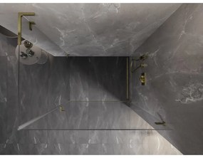 Mexen Lunar-B L výklopný sprchový kút pravý 80 x 70 cm, číre sklo, zlatá lesklá, 832L-080-070-50-00-P