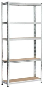 Kovový regál 90x30x180 cm strieborný