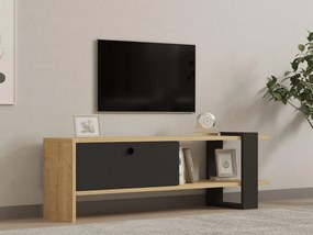 TV stolík/skrinka Dutudo (antracit + dub) . Akcia -21%. Vlastná spoľahlivá doprava až k Vám domov. 1095108