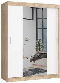 Šatníková skriňa s posuvnými dverami 150 cm CLP sonoma / biela
