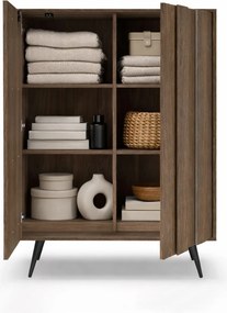 Vysoká komoda Flaro 93 cm s osvetlením - dub dunin