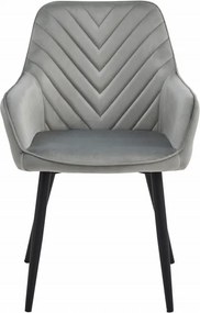 Kreslo NANA - sivý zamat / čierne nohy