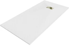 Mexen Hugo, obdĺžniková sprchová vanička SMC 170 x 80 cm, biela, zlatá krytka, 42108017-G
