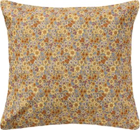 Ib Laursen Bavlnený poťah na vankúš Dusty Yellow / flowers 60 × 60 cm