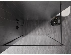 Mexen Kioto-F, sprchová zástena s rámom 115 x 202 cm, 8 mm číre sklo, grafitový profil, 800-115-104-66-00