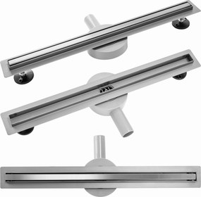Rea Neo Slim Pro, lineárny odtokový žľab s 360stupňovým sifónom 90cm, nerez, REA-G8403
