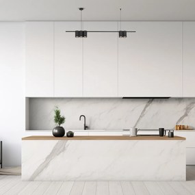 Závesné svietidlo Genesis, 5x čierne kovové tienidlo