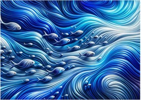 Obraz – Ryby vo vlnách (70x50 cm)