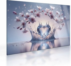 Sklenený obraz - Diamantové srdce (70x50 cm)