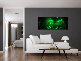Obraz - zelená abstrakcia (120x50 cm)