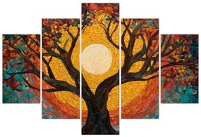 Obraz - Slnko v korune stromu života (150x105 cm)