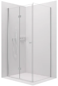 Cerano Volpe, sprchovací kút so skladacími dverami 80(dvere) x 90(stena), 6mm číre sklo, chrómový profil, CER-CER-427195