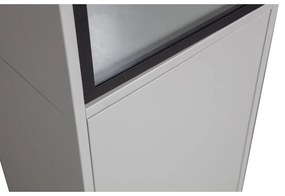 Svetlosivá vitrína z borovicového dreva 53x230 cm Basic – vtwonen