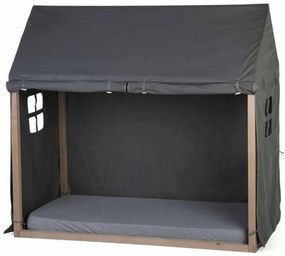 CHILDHOME Kryt na posteľ v tvare domčeka 150x80x140 cm, antracitový 424569