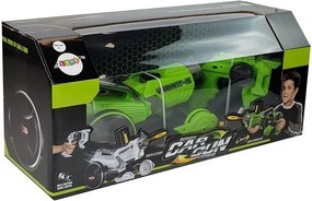 LEAN Toys Odpaľovacia pištoľ 2 v 1 na diaľkové ovládanie Penové disky Zelená