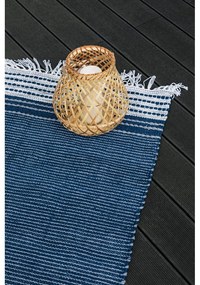 Tmavomodrý obojstranný vonkajší koberec z recyklovaného plastu Green Decore Civil, 80 x 180 cm