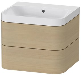 DURAVIT Happy D.2 Plus c-shaped závesná skrinka s nábytkovým umývadlom bez otvoru, 2 zásuvky, 575 x 490 x 480 mm, dub Mediterrane, HP4345N7171