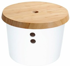 Kesper 32622 Skladovacia dóza plast/bambus, biela, pr. 21 cm